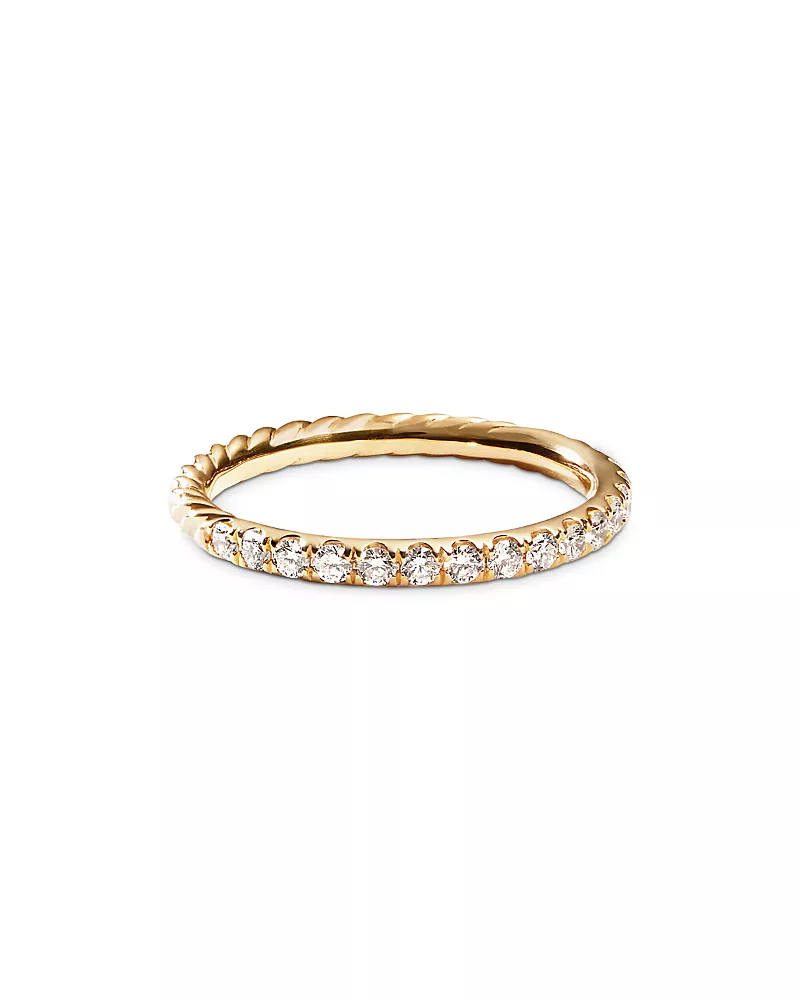 David Yurman 18K Yellow Gold Cable Collectibles Diamond Band