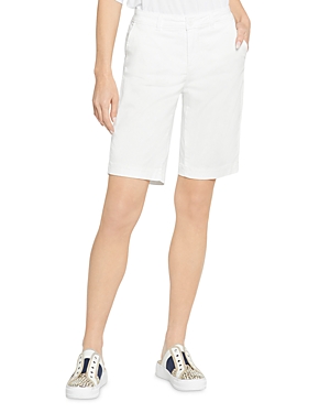 Nydj Modern Linen Blend Bermuda Shorts In Optic White