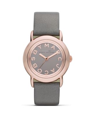 MARC JACOBS - "MARCI" Watch with Grey Leather Strap, 33 mm