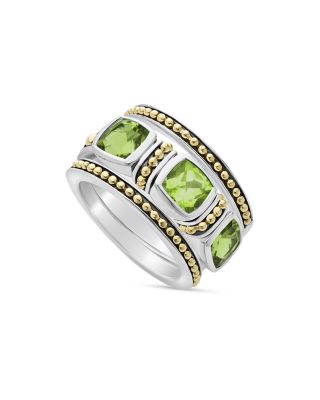 Lagos 18K Yellow Gold & Sterling Silver Rittenhouse Peridot Beaded Ring