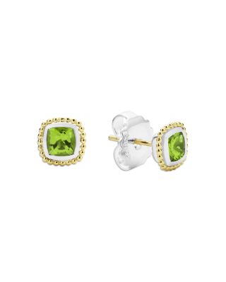 18K Yellow Gold & Sterling Silver Rittenhouse Peridot Stud Earrings