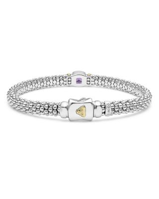Sterling Silver & 18K Yellow Gold Rittenhouse Amethyst Solitaire Link Bracelet