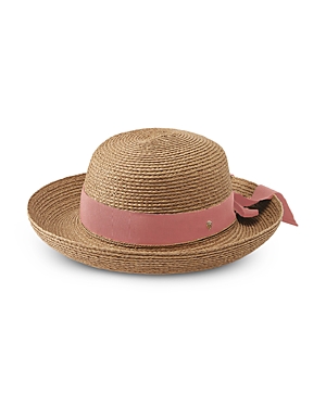 Helen Kaminski Newport Raffia Sun Hat In Pink/tan