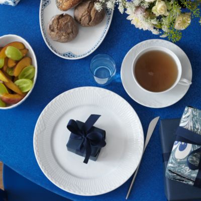 White Fluted Half Lace Dinnerware