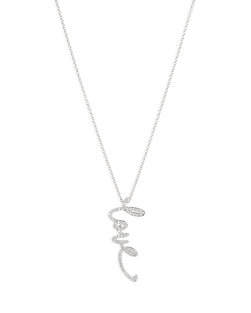 NADRI CIRQUE PAVE LOVE PENDANT NECKLACE, 15-18