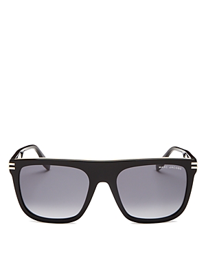 Marc Jacobs Rectangle Acetate Sunglasses In Black/gray Gradient