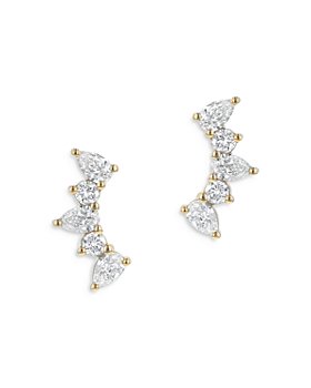 Bloomingdale's - Diamond Pear & Round Ear Climbers in 14K Yellow Gold, 0.85 ct. t.w - 100% Exclusive