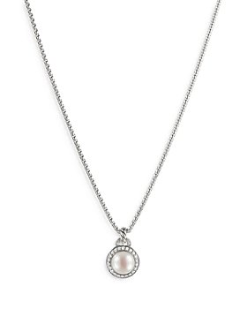 David Yurman - Sterling Silver Albion Pendant Necklace with Daimonds & Cultured Freshwater Pearl, 17"