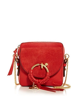 See By Chloé See By Chloe Joan Small Leather & Suede Crossbody In Shiny Red