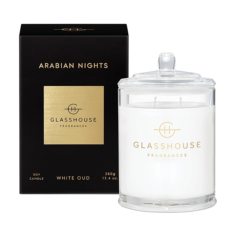 Glasshouse Fragrances 13.4 Oz. Arabian Nights Scented Candle In Black