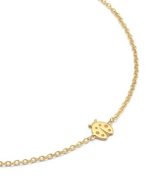 14K Yellow Gold Itty Bitty Symbols Ladybug Bracelet
