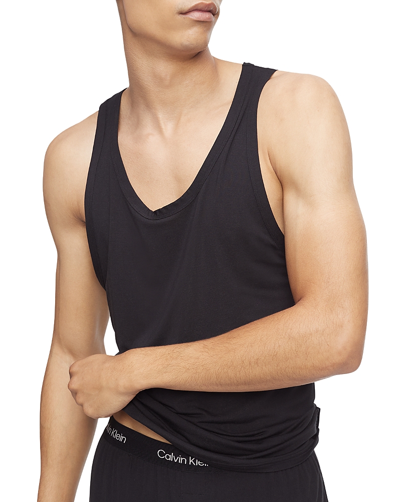 Calvin Klein Ultrasoft Stretch Modal Solid Tank In Black