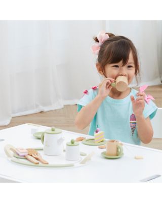 Little Chef Frankfurt 20 Piece Wooden Play Kitchen Tea Party Set - Ages 3+
