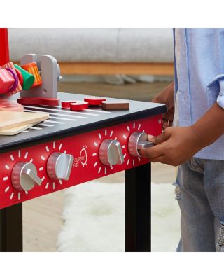Kids Little Help Wood Backyard BBQ Red Play Kitchen - Ages 3+