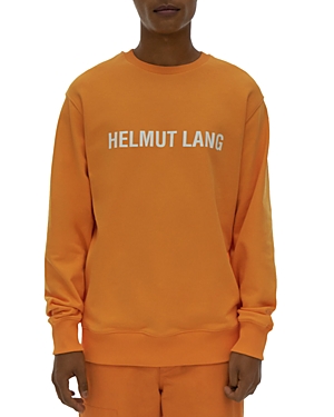 Helmut Lang Cotton Logo Print Crewneck Sweatshirt In Apricot