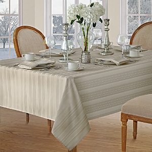Elrene Home Fashions Elrene Denley Stripe Jacquard Oblong Tablecloth, 52 X 70 In Gray