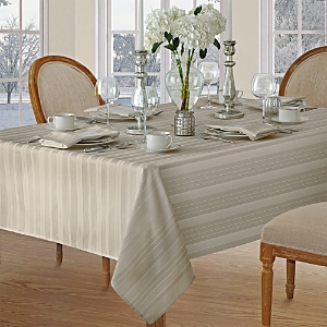 ELRENE HOME FASHIONS ELRENE DENLEY STRIPE JACQUARD OBLONG TABLECLOTH, 52 X 70