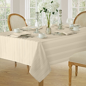 Elrene Home Fashions Elrene Denley Stripe Jacquard Oblong Tablecloth, 52 X 70 In Ivory