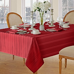 Elrene Home Fashions Elrene Denley Stripe Jacquard Oblong Tablecloth, 52 X 70 In Red