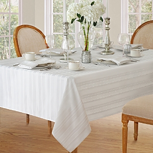 Elrene Home Fashions Elrene Denley Stripe Jacquard Oblong Tablecloth, 52 X 70 In White