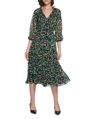 KARL LAGERFELD PARIS Floral Chiffon Dress | Bloomingdale's