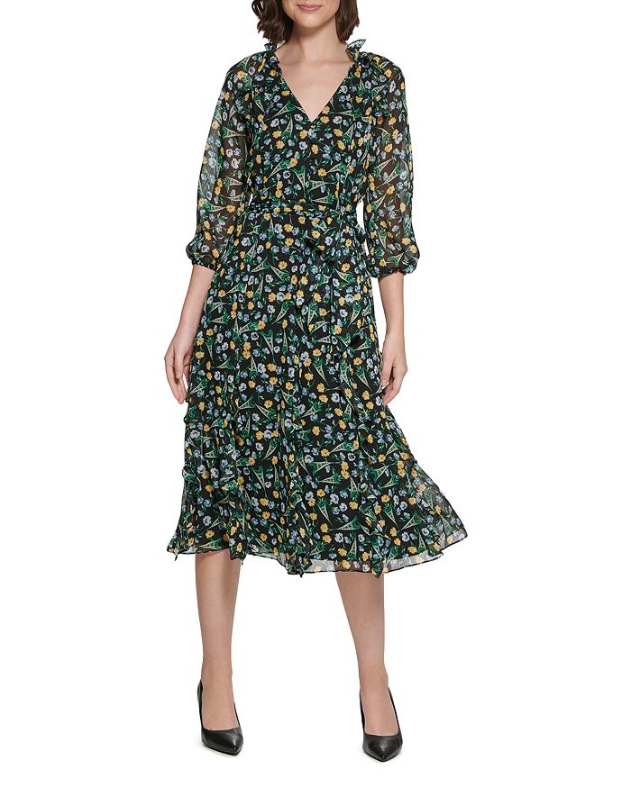 Karl lagerfeld floral wrap dress hot sale