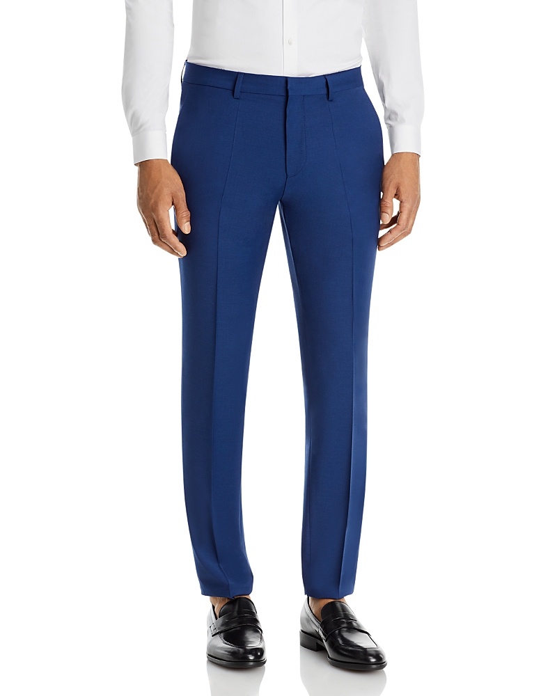 Hugo Boss Modern-fit Trousers In A Performance-stretch Wool Blend In Blue