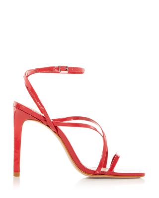 red strappy sandals