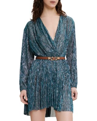 open lace back dress Maje multicolor floral printed pleated midi dress - BOPF