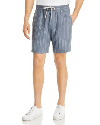 Vince Uneven Stripe Regular Fit Drawstring Shorts In Abyss