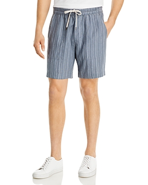 Vince Uneven Stripe Regular Fit Drawstring Shorts In Abyss