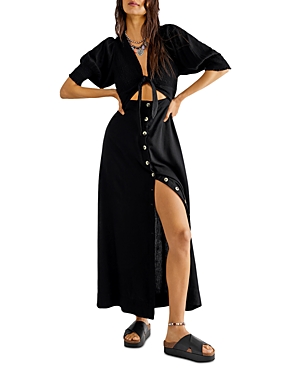 FREE PEOPLE STRING OF HEARTS FRONT CUTOUT SMOCKED DRESS