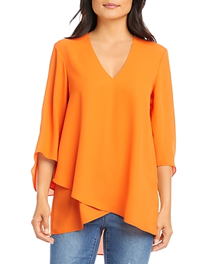 Karen Kane Asymmetric High/low Top In Orange