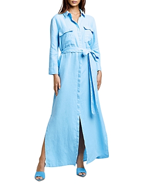 L Agence L'agence Cameron Belted Shirt Dress In Baltic Sea