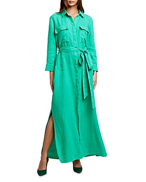 L Agence L'agence Cameron Belted Shirt Dress In Pop Green