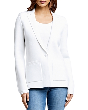 L'agence Fine-knit Single-breasted Blazer In White