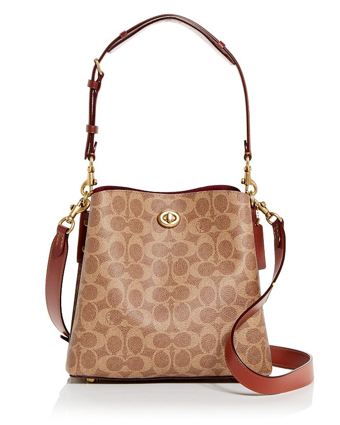  Coach Coated Canvas Signature Willow Tote 24, Tan/Rust, One  Size : Clothing, Shoes & Jewelry