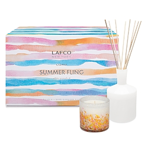 Lafco Summer Fling White Grapefruit Candle & Reed Diffuser Duo Gift Set