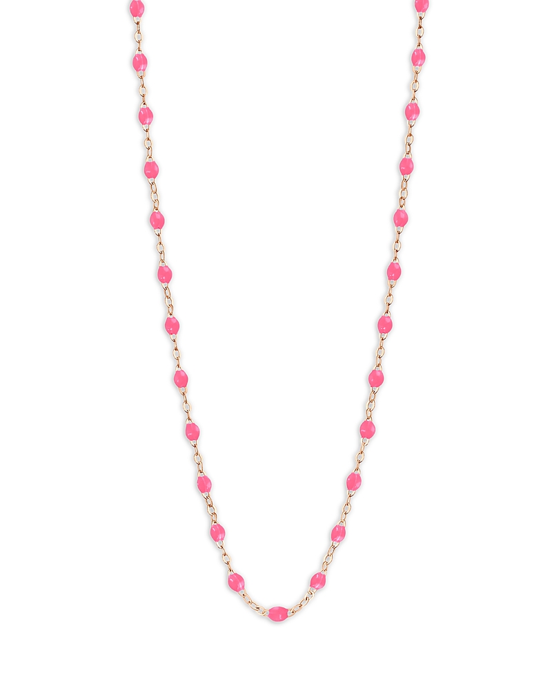 Gigi Clozeau 18k Rose Gold Classic Gigi Resin Bead Collar Necklace, 16.5 In Pink/rose Gold