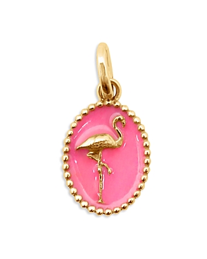 Gigi Clozeau 18k Yellow Gold Voyage Flamingo Pendant In Pink/gold