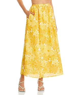 Faithfull The Brand Danita Floral-print Linen Maxi Skirt In Canaria Floral - Marigold