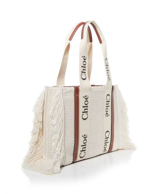Chloé Woody Medium Woven Fringe Tote | Bloomingdale's