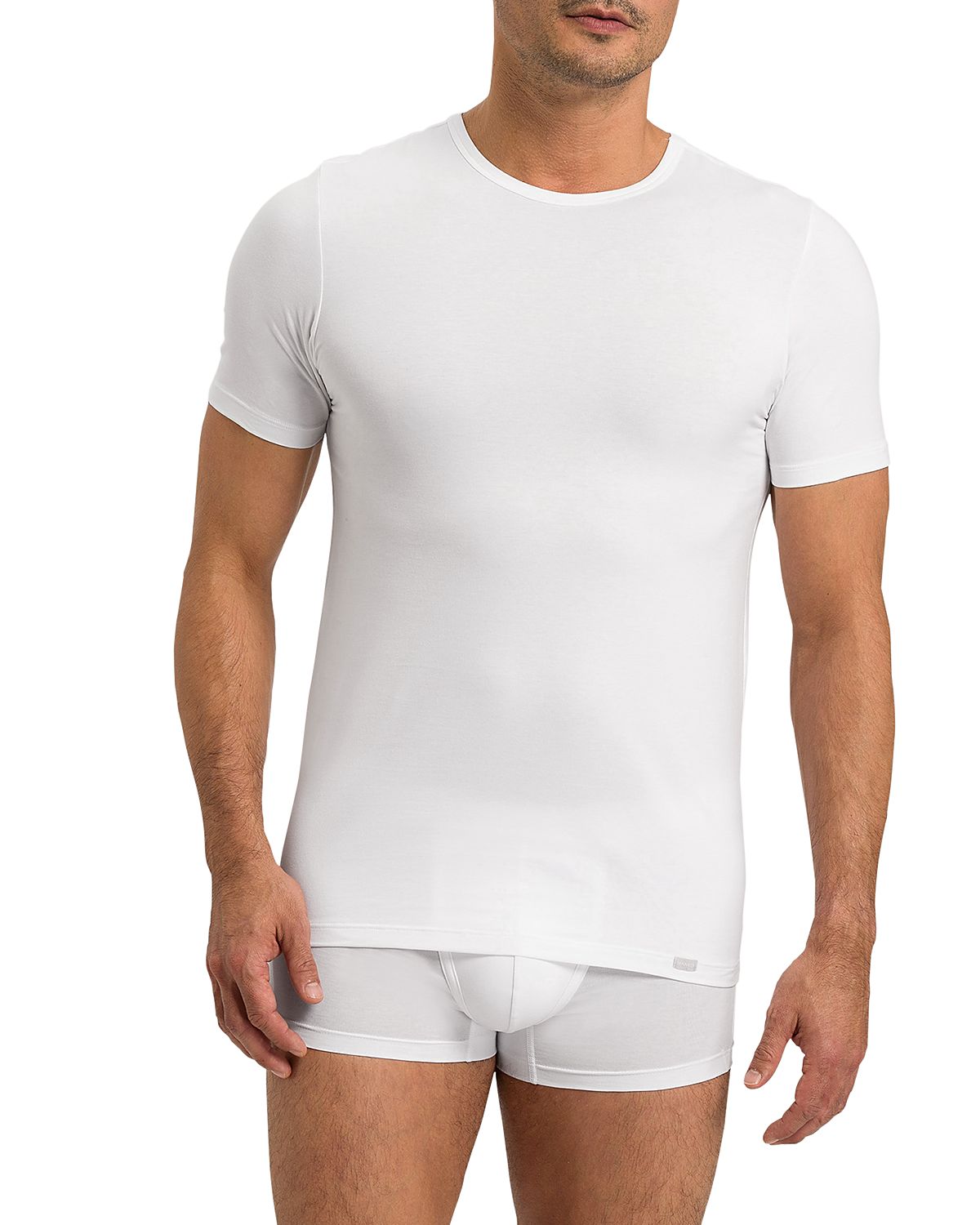 Hanro Essentials Cotton Stretch Solid Tees, Pack of 2