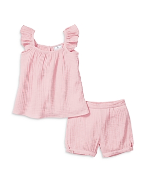 Petite Plume Girls' Amelie Shorts Set - Baby, Little Kid, Big Kid In Pink