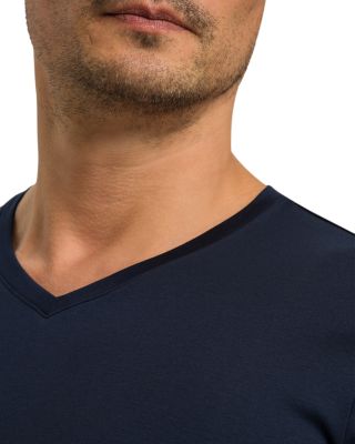 Night Selection Mercerized Cotton V Neck Pajama Tee &amp; Pajama Shorts Set 