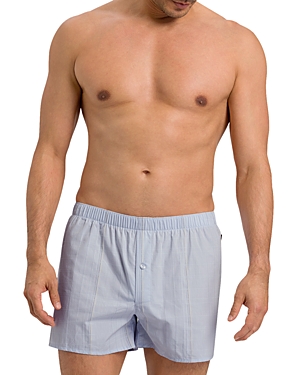 Hanro Men's Sporty Mercerized Cotton Boxers In Classy Check