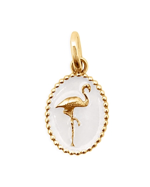 Gigi Clozeau 18k Yellow Gold Voyage Flamingo Pendant In White/gold