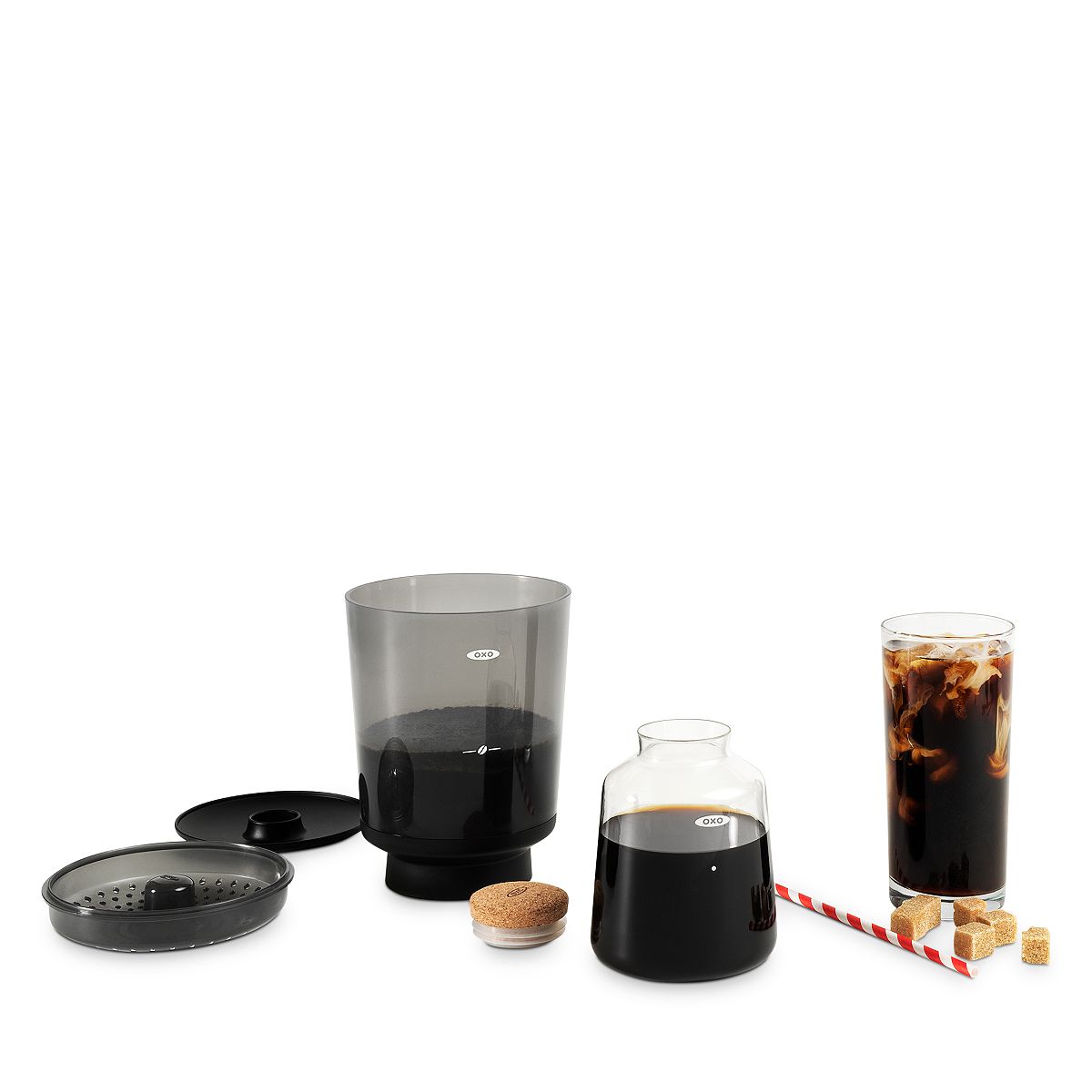 The OXO Compact Cold Brew Coffee Maker is easy to use: simply add coffee grounds and water and let it sit in your refrigerator for 12-24 hours. The result is a smooth, rich and low-acidic coffee that is perfect for iced coffee or even as a base for your favorite coffee-based drinks.
