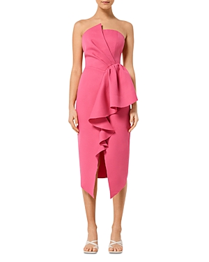 Elliatt Midi Reception Dress In Fuchsia In Fuchsia