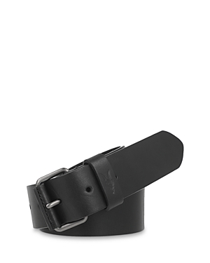 Shop Allsaints Men's Ramskull Leather Belt In Black